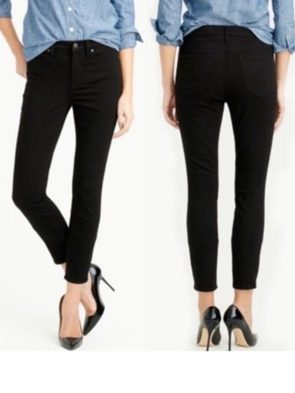 J. Crew Black Cropped Slim Ankle Jeans Size 29